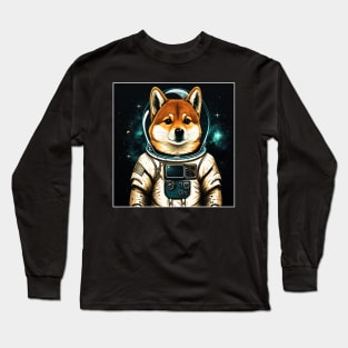 Shiba Inu Dog, Astronaut, Funny Dog Lover Long Sleeve T-Shirt